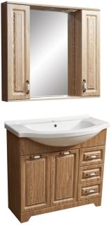 Зеркало-шкаф с подсветкой Stella Polar Кармела 90см карпатская ель SP-00000183